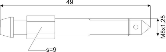 REMONTLUCHTINGSNIPPEL 0085 M8X1,25X49MM SW9 (1ST)