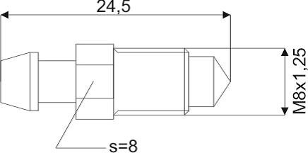 REMONTLUCHTINGSNIPPEL 0100 M8X1,25X24,5MM SW8 1ST