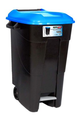 LEGE AFVAL CONTAINER 120L + PEDAAL BLAUW (1ST)