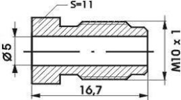 REMNIPPEL M10X1X16,7MM SW11 ø5MM 96020 (10ST)