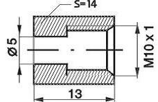 REMNIPPEL M10X1X13MM SW14 ø5MM 96026 (1ST)