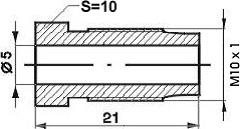 REMNIPPEL M10X1X21MM SW10 ø5MM (1ST)