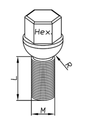 WIELBOUT M14X1,5-27(48,5) BOL R14 HEX17 (1ST)