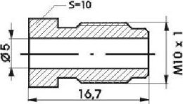 REMNIPPEL M10X1X16,7MM SW10 ø5MM 96025 (1ST)