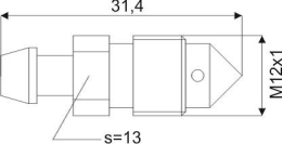 REMONTLUCHTINGSNIPPEL M12X1X31,4MM SW13 (1ST)