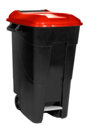 LEGE AFVAL CONTAINER 120L + PEDAAL ROOD (1ST)