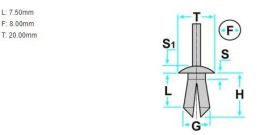 TIKNAGEL OE:63848-01G00, 91545SE0003, 3541113 10ST