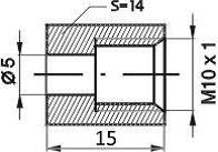 REMNIPPEL M10X1X15MM SW14 ø5MM (10ST)
