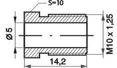 REMNIPPEL M10X1,25X14,2MM SW10 ø5MM (10ST)