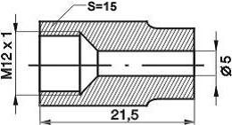 REMNIPPEL M12X1X21,5MM SW16 ø5MM (1ST)