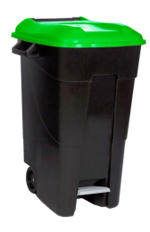 LEGE AFVAL CONTAINER 120L + PEDAAL GROEN (1ST)