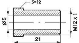 REMNIPPEL M12X1X21MM SW12 ø5MM (10ST)