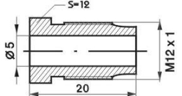 REMNIPPEL M12X1X20MM SW12 ø5MM 96022 (10ST)