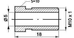 REMNIPPEL M10X1X18MM SW10 ø5MM (10ST)