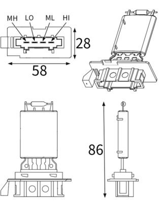 Weerstand, interieurventilator